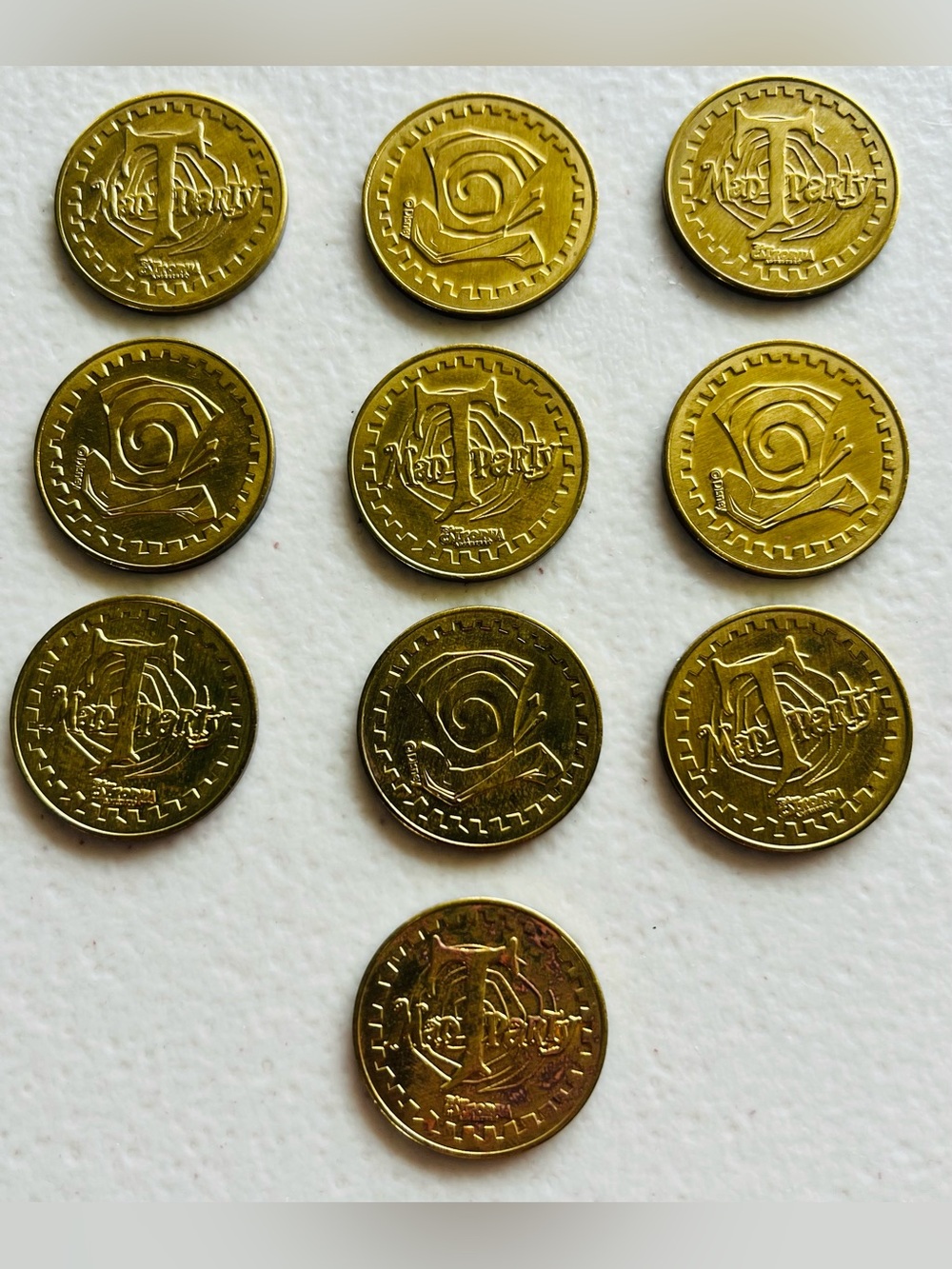 Disneyland DCA Mad T Party Arcade Token Lot Of 10